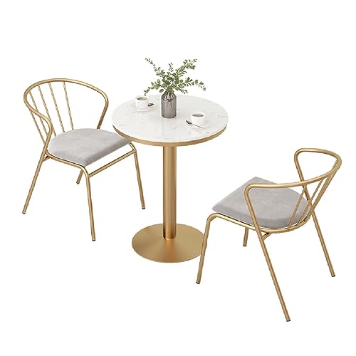 JIQHOHX Outdoor Tables Chairs Marble Bistro Table Set, Outdoor Patio Table 2 Chairs Furniture, Dining Conversation Set for Balcony Yard Poolside