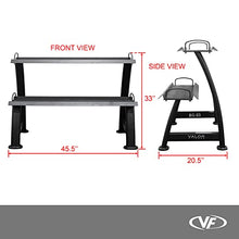 Valor Fitness Kettlebell Storage Rack 2 Tier Levels Heavy Duty Weight Holder Organize Gym Equipment BG-23