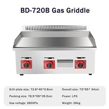 Gas Griddle, Commercial Countertop Grill, Large Stainless Steel Nonstick Griddle, Kitchen Fried Pans, BBQ Grill Barbecue Bacon Egg Fryer, Independent Temperature Control for Home Commercial,720b