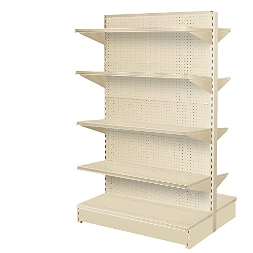 Generic Double Sided Gondola Unit with Pegboard Beige 48x36x60 Inches