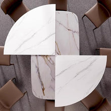 Blazea White Marble Top Dining Table, Elegant Decor Foldable Wood Table Top for Kitchen Coffee Side Table, Heavy Duty Round Table Tops Only, Easy to Store(170 cm (67 inch))