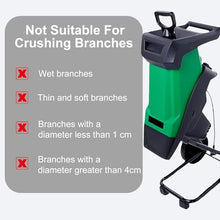 XygZythror Automatic Electric Wood Chipper Shredder, 2400w Electric Wood Leaf Shredder Chipper Mulcher, with 50l Collection Bag, for Lawn and Garden Use Yellow