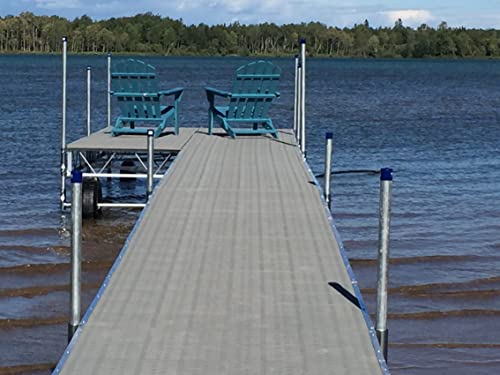 Patriot Docks 16ft Straight Roll-in Dock Gray Poly Decking