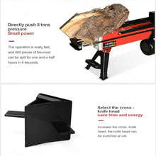 Electric Log Splitter, 8 Tons Splitting Power, Feller for 35cm Diameter Wood,with Foot Switch, Cross Head, 55cm Length