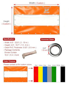 Industrial Garage Screens, Grommets & Cord, Waterproof Outdoor