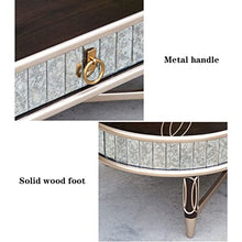 living room table Vintage and Luxury Coffee Table with Storage, Mirrored Rectangular Coffee Table, Living Room Decoration Coffee Table with Stable Wood Legs outdoor side table ( Size : 90x68x45cm )