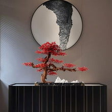 YXIANG56Q Fake Plants Zen Simulation Red Maple Leaf Ornaments Entrance Study Office Coffee Table Bonsai Ornaments Upscale Decorations Bonsai Tree, yuqing2022