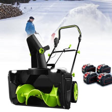 HASORVLUK Cordless Snow Blower, 180° Adjustable Chute 4Bat