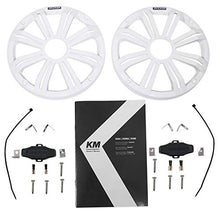 KICKER Waterproof Speakers Bundle with Marine RCA Cable, Amp Wire Kit & Mic White