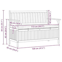 LPERTGFHU 2-Seater Garden Storage Bench, Acacia Wood Outdoor Patio Seat with Under-Seat Hidden Compartment, 47.24 x 24.80 x 33.07 in Rectangular Furniture