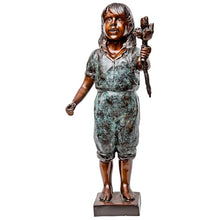 Design Toscano Olivia's Roses Flower Girl Cast Bronze Garden Statue Two Tone Bronze and Verdigris