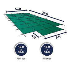 18-Year Mesh 16-ft x 32-ft In-Ground Pool Safety Cover with 4-ft x 8-ft Center Step - Green