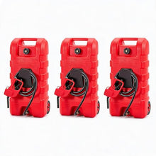 15-Gallon Portable Gas Can on Wheels, Manual Siphon Transfer Pump