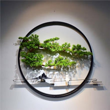 YXIANG56Q Fake Plants Chinese-Style Simulated Welcoming Pine Mural Decoration for Living Room Walls and Home Furnishings Bonsai Tree(Small)