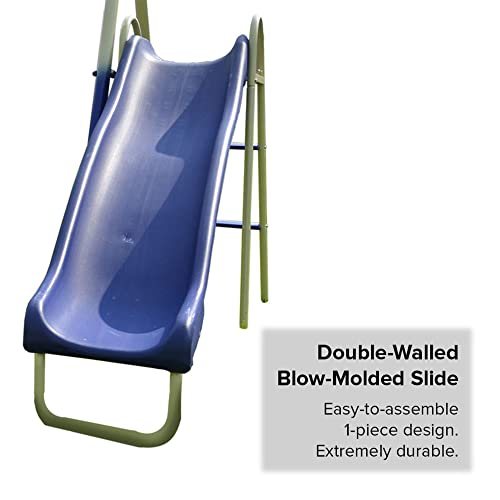 Sportspower Super 8 Metal Swing Set with Slide Yellow/White/Blue
