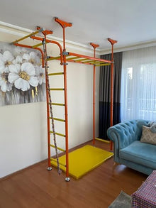 Bocahero Indoor Playground Swedish Ladder Climbing Wall Blue