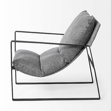 HomeRoots Stone Gray and Black Metal Sling Chair Black