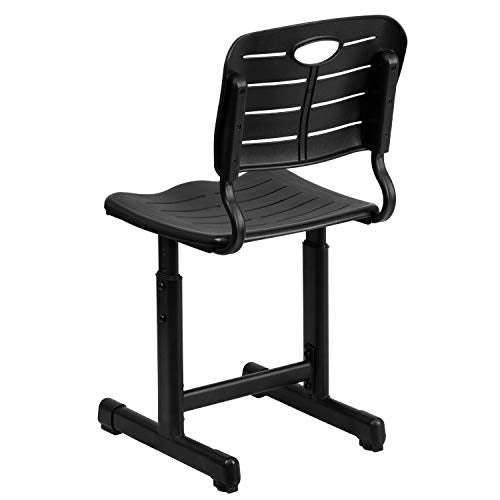 Flash Furniture Nila Adjustable Height Student Chair Set of 12 Black