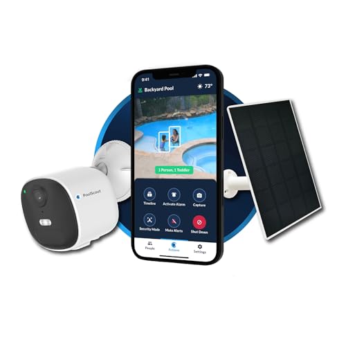 PoolScout Wireless | Battery & Solar Kit - Pool Security Alarm System for Preventing Drowning of Toddlers & Pets in Your Swimming Pool (3 Months Premium Subscription Included)