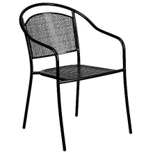 Flash Furniture 28" Square Patio Table Set with 2 Round Back Chairs, Black
