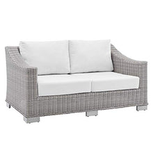 Modway Conway Sunbrella Outdoor Patio Loveseat Light Gray White