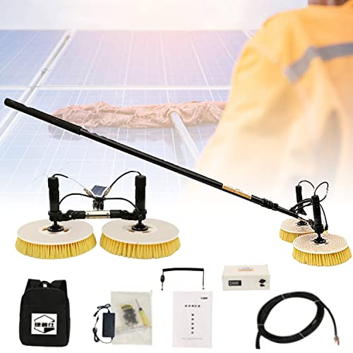 ZJXANOZ Double Head Automatic Solar Panel Cleaning Brush, Outdoor Window Glass Solar, Electric Water Fed Pole Kit, Extendable Pole Water Fed Pool Cleaning Brush (3.5m)