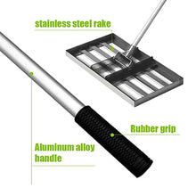 Aikimfuly Tool, Lawn Leveling rake Stainless Steel Lawn Leveling rake Lawn Leveler Tool for Soil Grass Golf Field Garden Backyard Lawn Farm Soil Dirt Sand Top Dressing