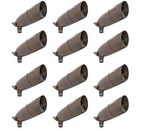Westgate Waterproof Landscape Light LED Spotlight Adjustable Directional Security Lighting for Patio Deck Yard Garden Pathway Pool Area - MR16 Bulb Included (12, Bronze)