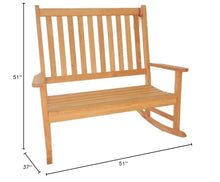 Windsor Teak Furniture Premium Grade A Teak Valencia High Back Double Rocker Bench Natural Teak