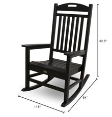 TREX Yacht Club 3-Piece Rocker Chair Set Charcoal Black