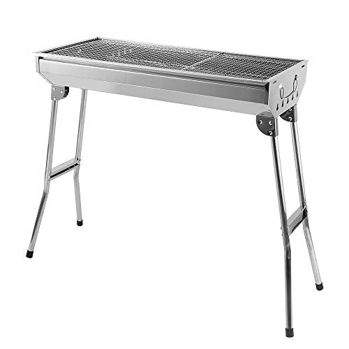 Grill Stainless Steel Outdoor Thickening Barbecue Rack Portable Folding Free-Installation Barbecue Furnace