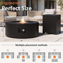 Shintenchi 30" Propane Fire Pit Table with Tank Storage, Black