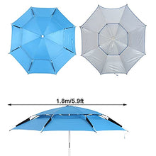 GAZOGJ Parasols Garden Parasol, Portable Fishing Umbrella, Outdoor Foldable Sun Umbrella, Beach Umbrella with Tilt Mechanism, Used for Fishing, Camping, Mountain, with Grou