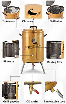 SHSWUD Barbecue Charcoal Grill Portable Charcoal Grill Outdoor BBQ Grill Cooking Vertical Stainless Steel Barbecue Grill For Camping Picnic Portable Charcoal Grill(Silver)