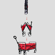 Folding Wagon, Garden Trolley Capacity 60 Kg, Portable Garden Cart with 4 Wheels, for Transport Garden Tools, Pets, Travel, Camping, Concerts, Beaches