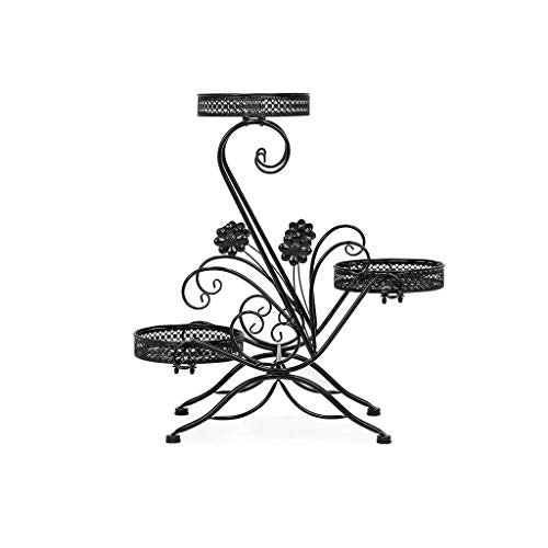 SIDUFHAOPKLL 3-Tier Metal Flower Pot Iron Shelf Stand Bonsai Holder Plants Display Rack for Home Patio Balcony Living Room Decoration