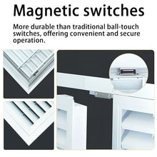 HVAC System Louvered Vent Grill Access Panel, White Aluminum Access Panel with Magnetic Double-Door, Vent Accesss Panels for HVAC System and Wall(24.5x38.5in)