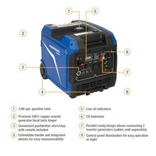 Powerhorse Generator, 8000 Surge Watts, 6000 Rated Watts, 62dB