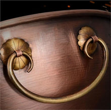EliteBloom Traditional Copper Hot Pot - 34Cm Charcoal Cooking Pot for Home Parties, Old-Fashioned Commercial Cookware, Perfect for Family Gatherings and Dining Experiences.,Copper-30cm