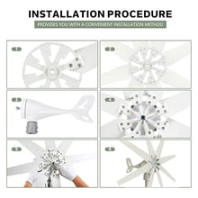 Fablestoryem Wind Turbine, 14000W DC 12V/24V/48V/110V/220V Wind Turbine Generator, with 8 Blades Wind Turbine Kit with Solar Wind Hybrid Controllerfor Homes Energy Supplementation,12V