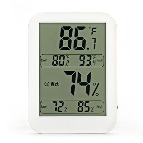 ASWRTYJO ABS Digital Electronic Thermometer Hygrometer The Indoor Large Screen Displays Simultaneously