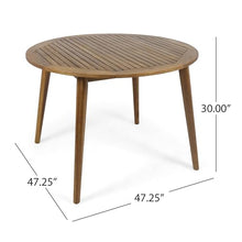 Merax Outdoor Patio Furniture Acacia Wood Round Dining Table, Water Resistant Finish Modern for Garden Kitchen Room, Teak