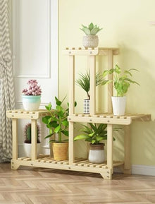 Large Tall Plant Shelf Rack Holder Flower Stand for Patio Porch Balcony Garden,Multi Tier Corner Plant Stand Indoor Outdoor for Multiple Plants (27.5in(L) * 9.8in(W) * 30.3in(H),Yellow)