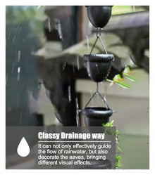 XHsghSEG rain Chain, Acorn Downspout Drainage Black Aluminum Alloy Multiple Sizes(2.6 m (8.5ft))