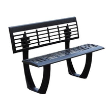 GRFIT Outdoor Bench with Park Backrest, Cast Aluminium Garden Chair, Outdoor Seat for Garden with Black Lacquer Garden Bench (Small)