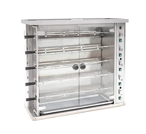 OMCAN 47″ NATURAL GAS ROTISSERIE WITH 5 SPITS FOR 20 CHICKENS 105,000 BTU 47495