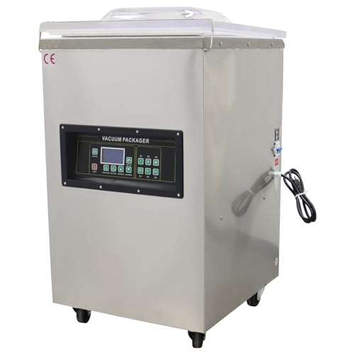BEILOCKERY 110V 900W Vertical Vacuum Packaging Machine Digital Display Stainless Steel 17.7 inch Sealing Length
