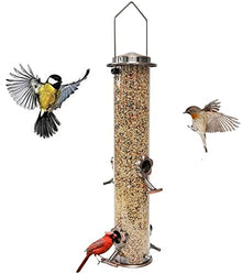 ZYBB Metal Bird Feeder Tube Hanging Wild Bird Seed Feeder Port Bird Feeders Hummingbird Feeder
