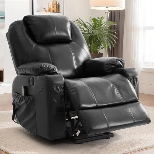 UOPYNE Black Power Lift Recliner with Heat & Massage for Seniors