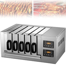 Eoweiot Commercial Vertical Skewers Oven, 4200W Stainless Steel Electric Grill Box 0-300℃ Adjustable Temperature,with Oil Drain Pan